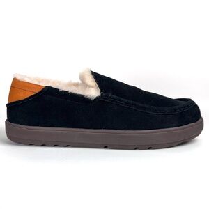 Ulu Angun Black Suede Fur-Lined Loafers | Slip-On | Men’s 9